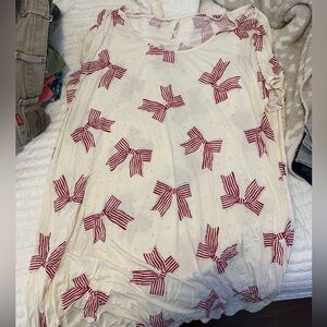 Soma Cream Nightgown with Red Bow Pattern